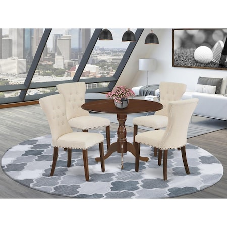 East West Furniture 5 Piece Dublin Kitchen Table Set - Mahogany DMGA5-MAH-32